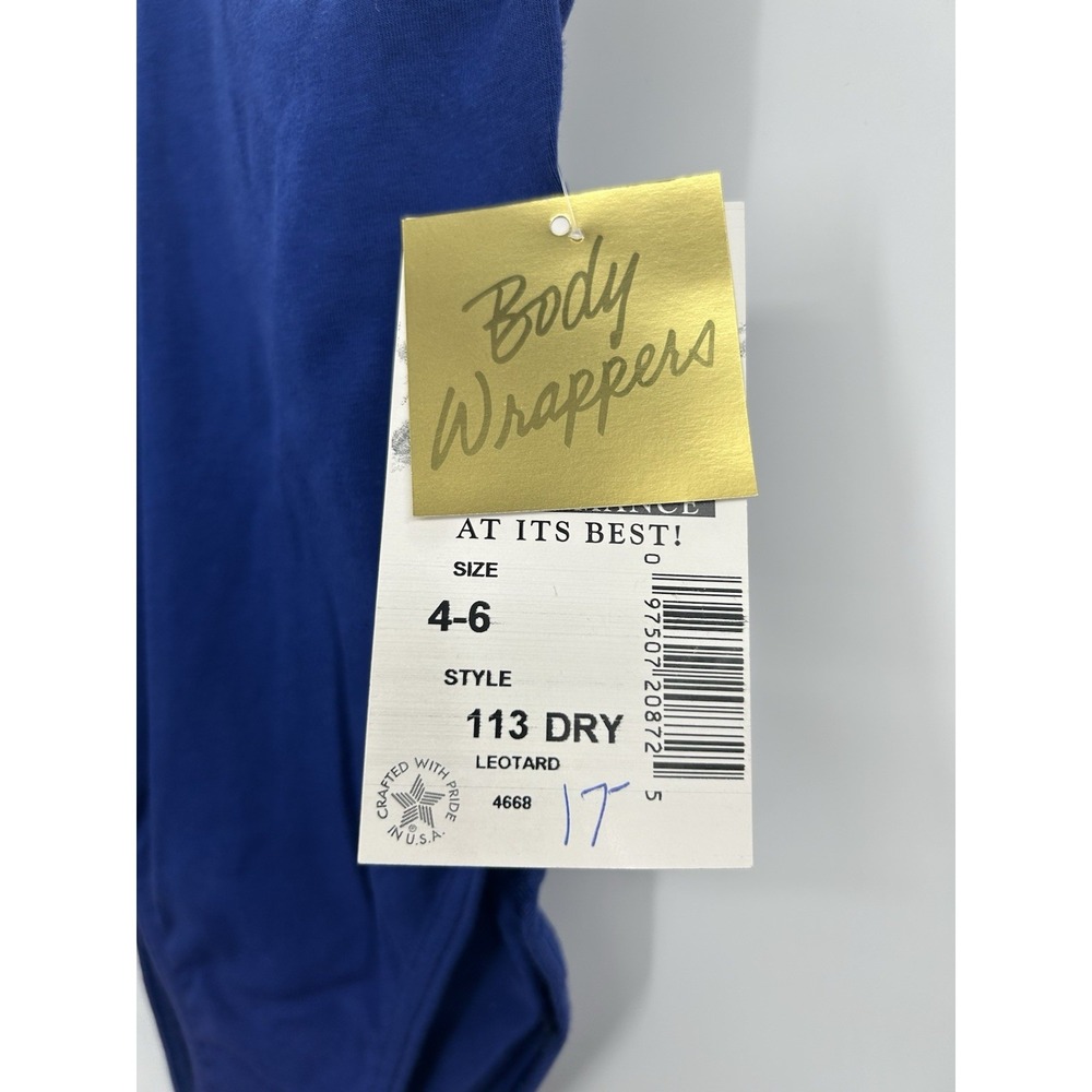 Body Wrappers Girls Blue Dance Leotard Size 4-6 - Picture 2 of 3